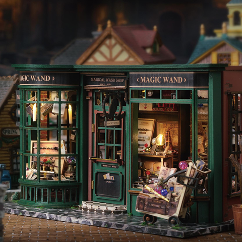 DIY House F-032 Magic Full House European Retro Style Dark GreenHandmade Magic Elements