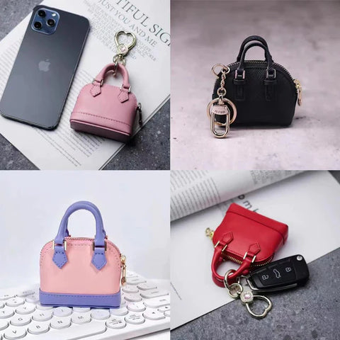 Real leather shell mini bag