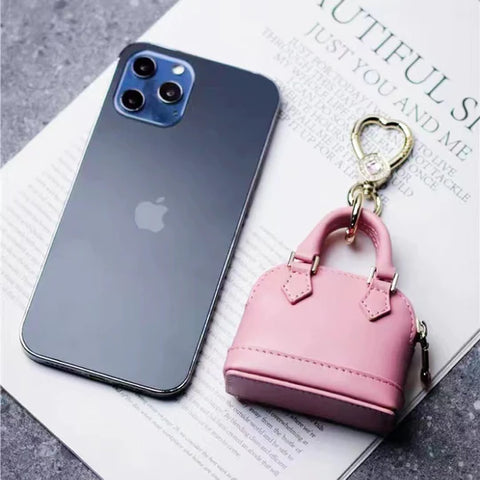 Real leather shell mini bag