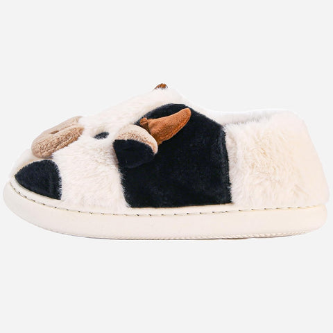 Cow Slippers for Women and Men, Fluffy Cute Cozy Cartoon Fuzzy Cow House Slipper Womens Milky Cows Animal Preppy Funny Kawaii Pillow Cloud Fall Winter Bedroom Home Shoes for Indoor and Outdoor