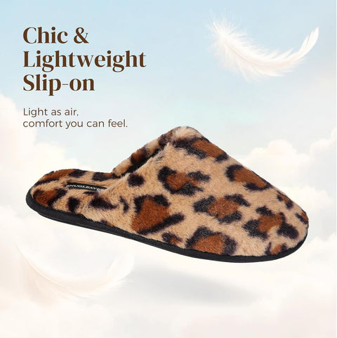Women's Fuzzy Scuff Slippers Memory Foam Non-slip House Shoes | Indoor,faux fur,cute,lightweight,cozy,machine-washable,home,bedroom
