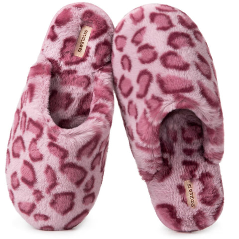 Women's Fuzzy Scuff Slippers Memory Foam Non-slip House Shoes | Indoor,faux fur,cute,lightweight,cozy,machine-washable,home,bedroom