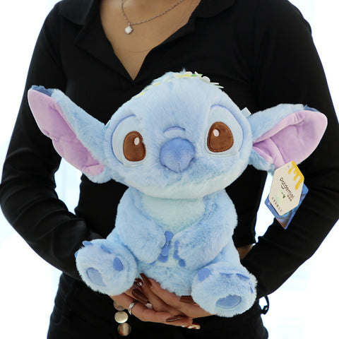 Plush Stitch with Flowers on Head Cute Soft Plushy Toys